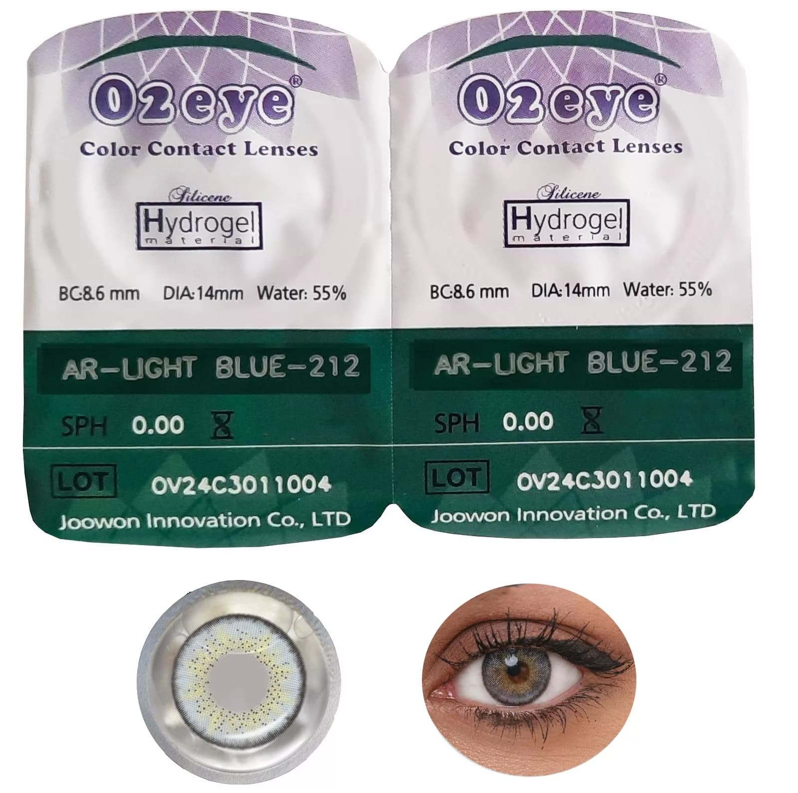 لنز چشم 02آی مدل Hydrogel شماره 212 رنگ آبی — تصویر ۲