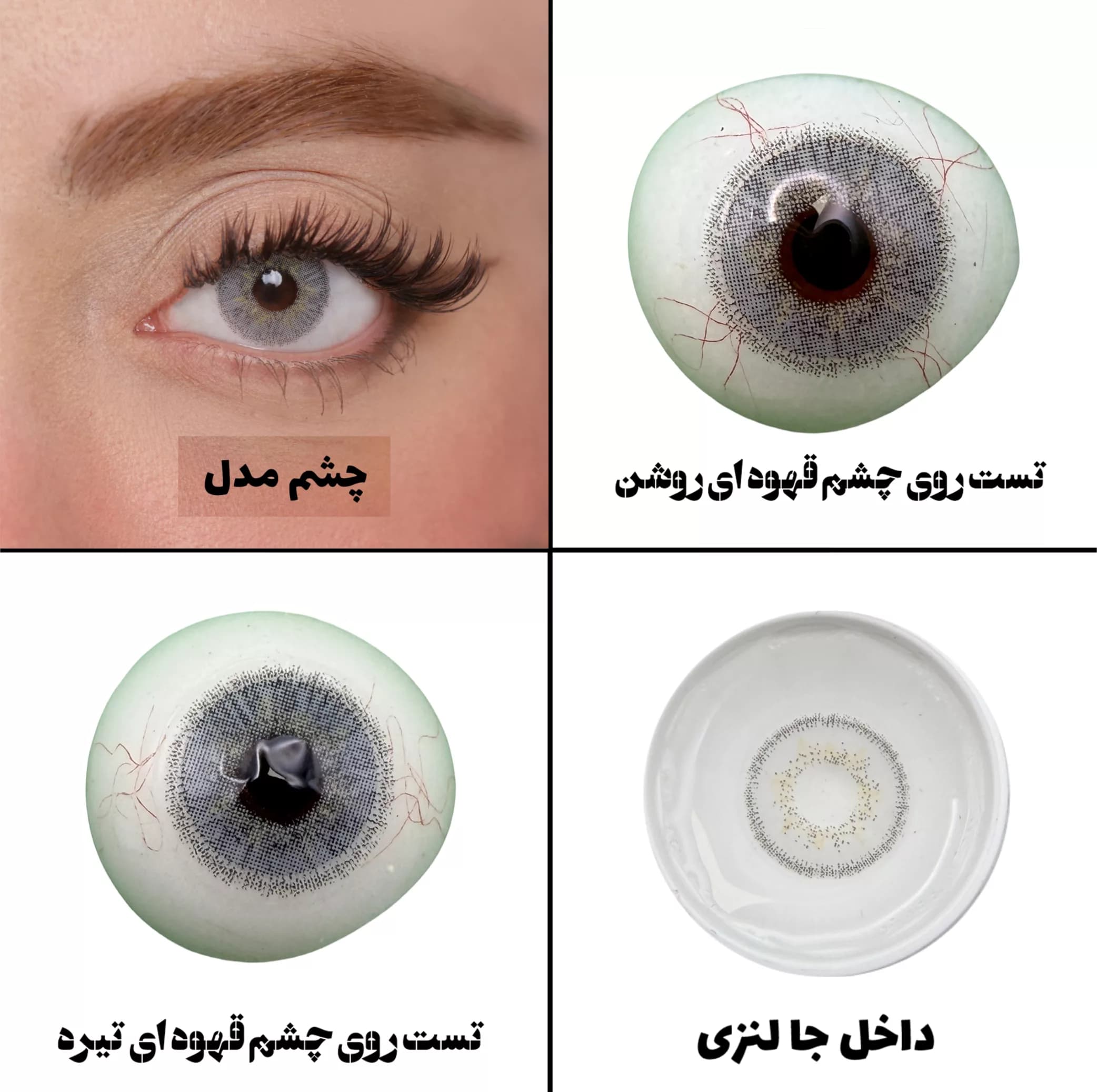 لنز چشم هرا گریس تمیم کانتکت لنز مدل ALASKA کد 13 رنگ طوسی یخی دوردار — تصویر ۴