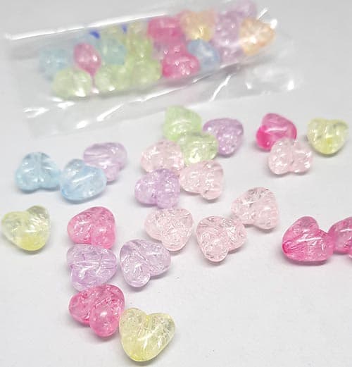 مهره پلاستیکی قلبی بسته10گرمی کد3 — تصویر ۲