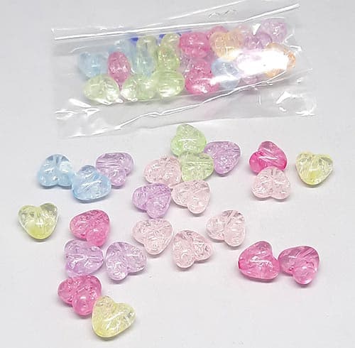 مهره پلاستیکی قلبی بسته10گرمی کد3