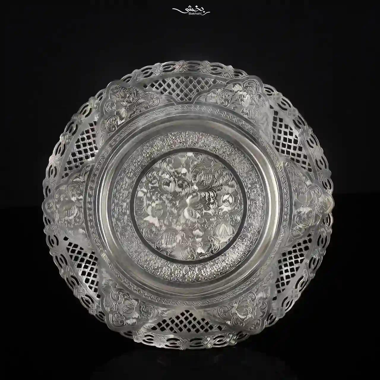 شیرینی خوری نقره گرد قلم تبریز