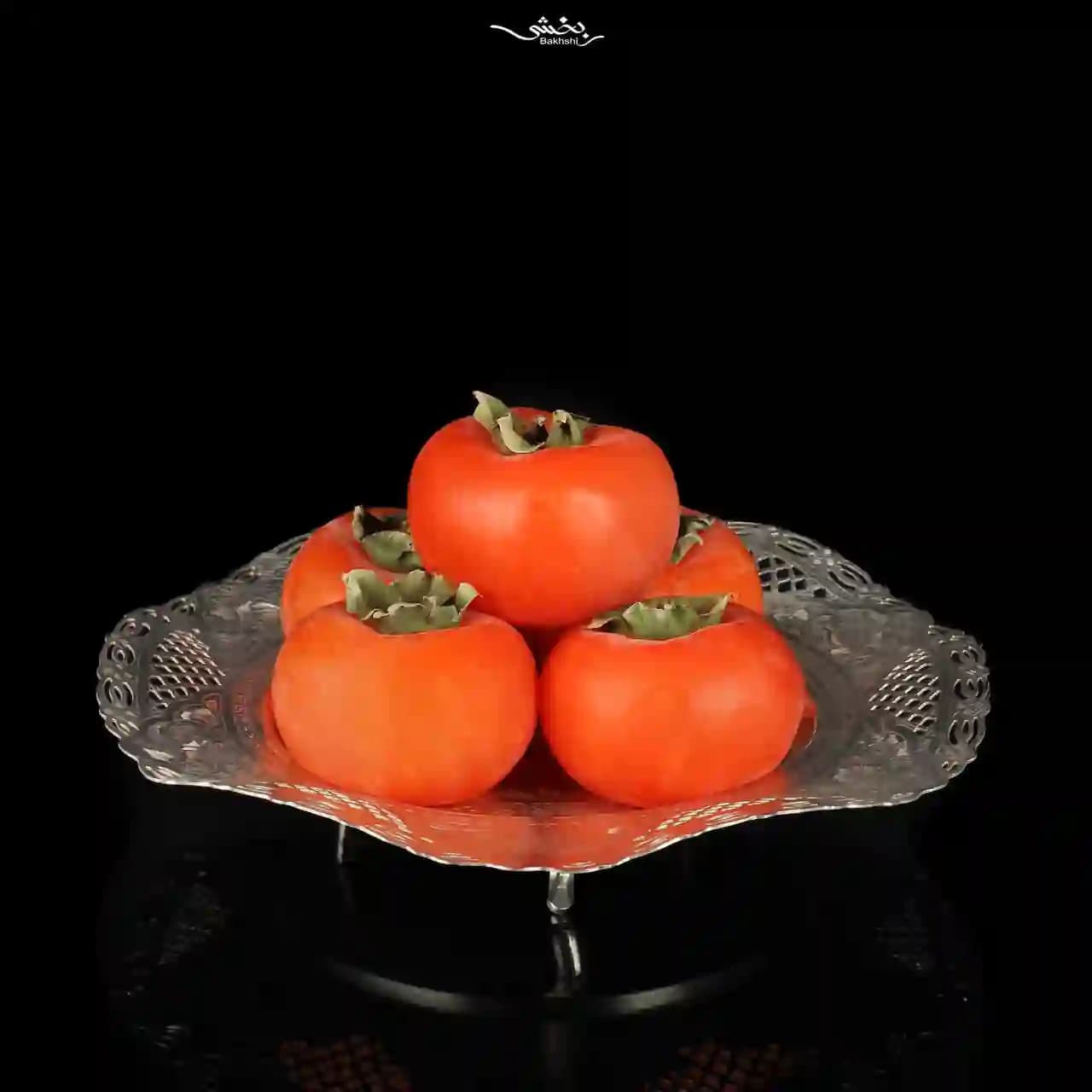 شیرینی خوری نقره گرد قلم تبریز — تصویر ۳