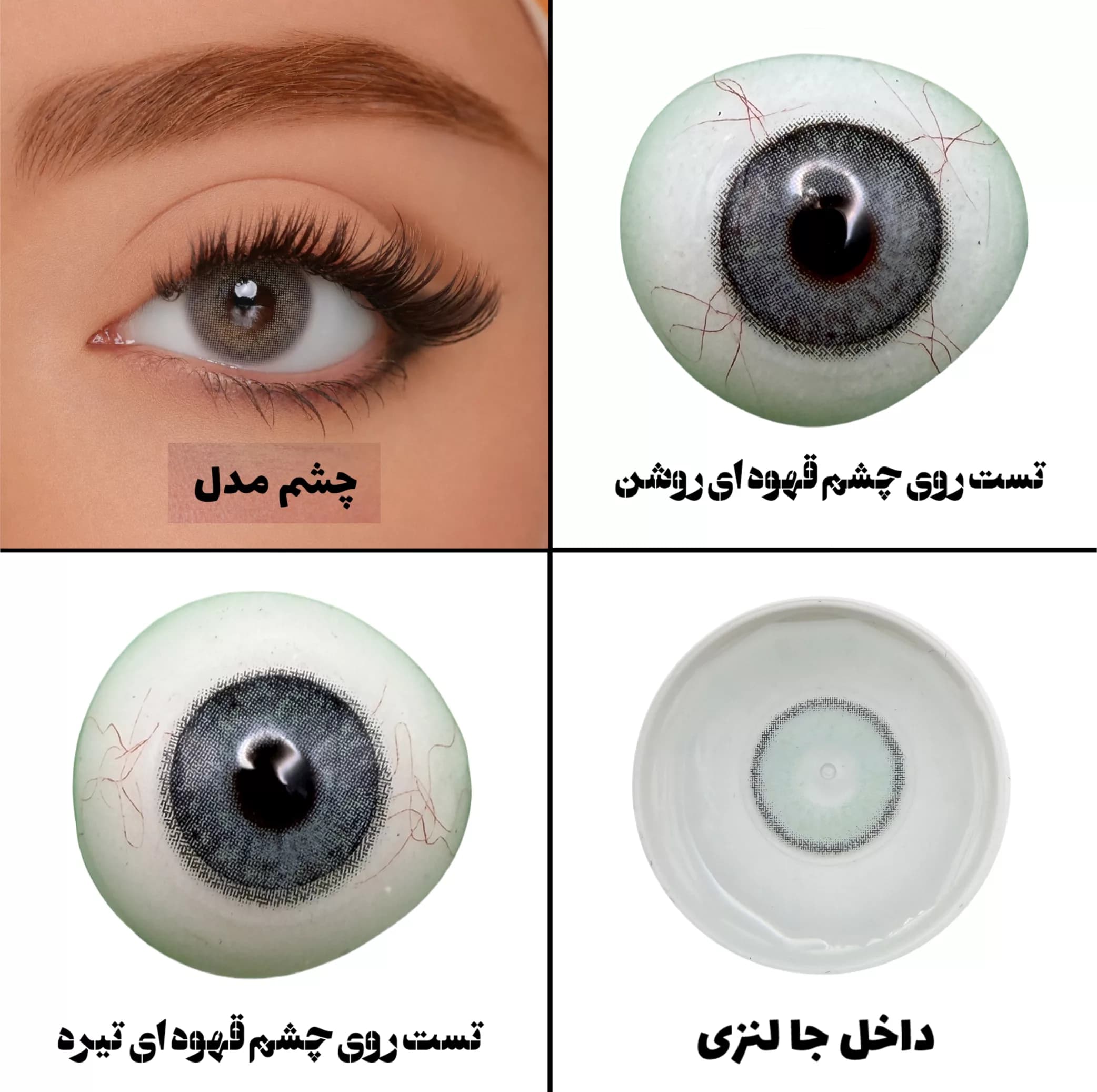 لنز چشم هرا گریس تمیم کانتکت لنز مدل BRILLIANT کد 40 رنگ طوسی آبی طبیعی دور دار — تصویر ۶