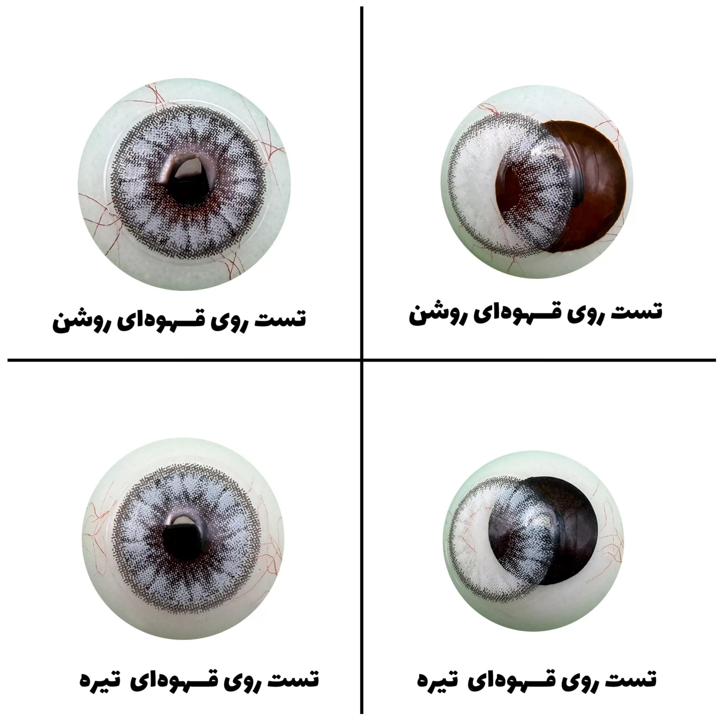 لنز چشم رویال ویژن مدل INNOCENT WHITE کد 06 رنگ طوسی یخی رگه ای دوردار — تصویر ۵