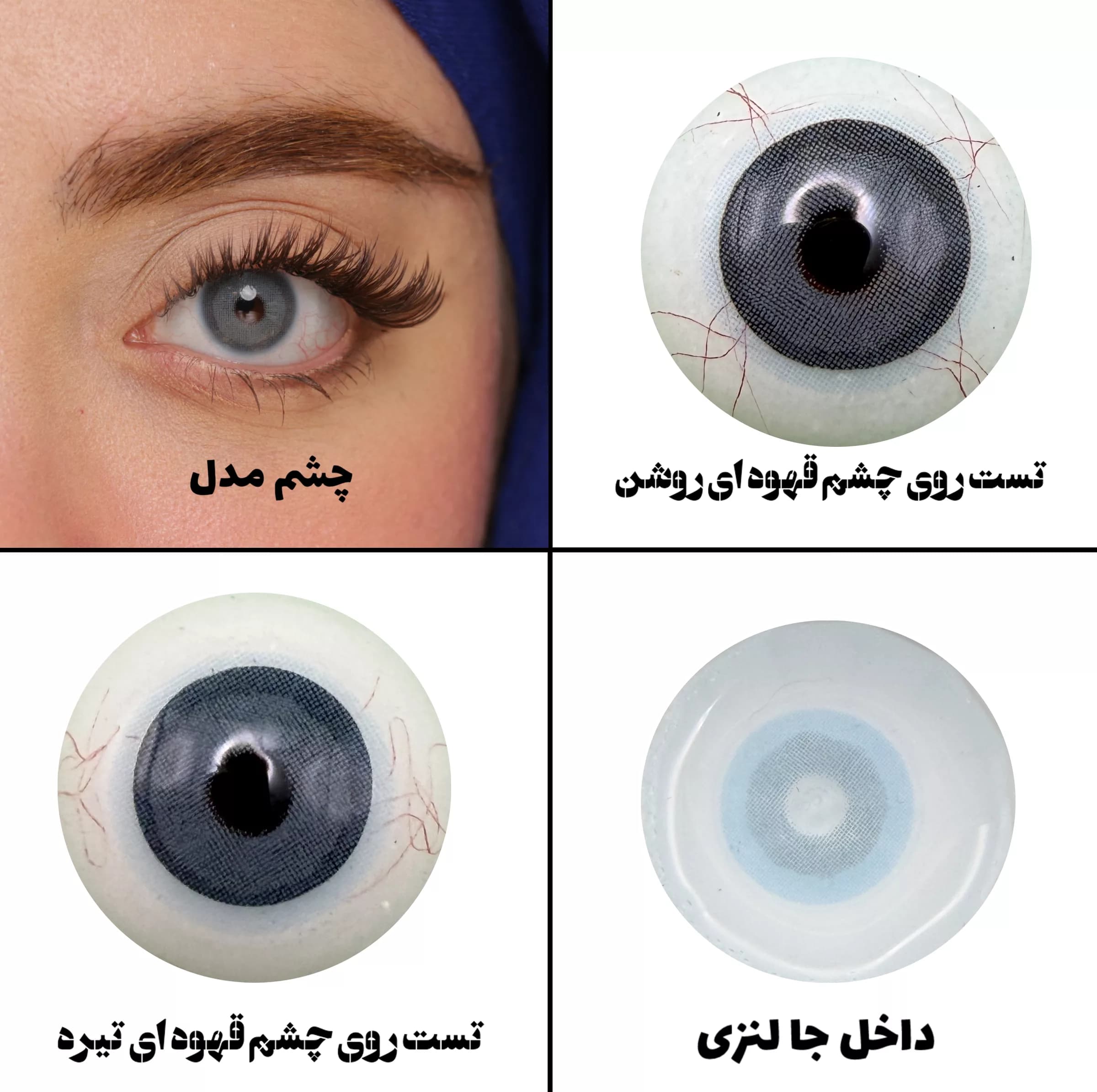 لنز چشم رویال ویژن مدل PIXY BL کد 40 رنگ آبی طبیعی بدون دور — تصویر ۶