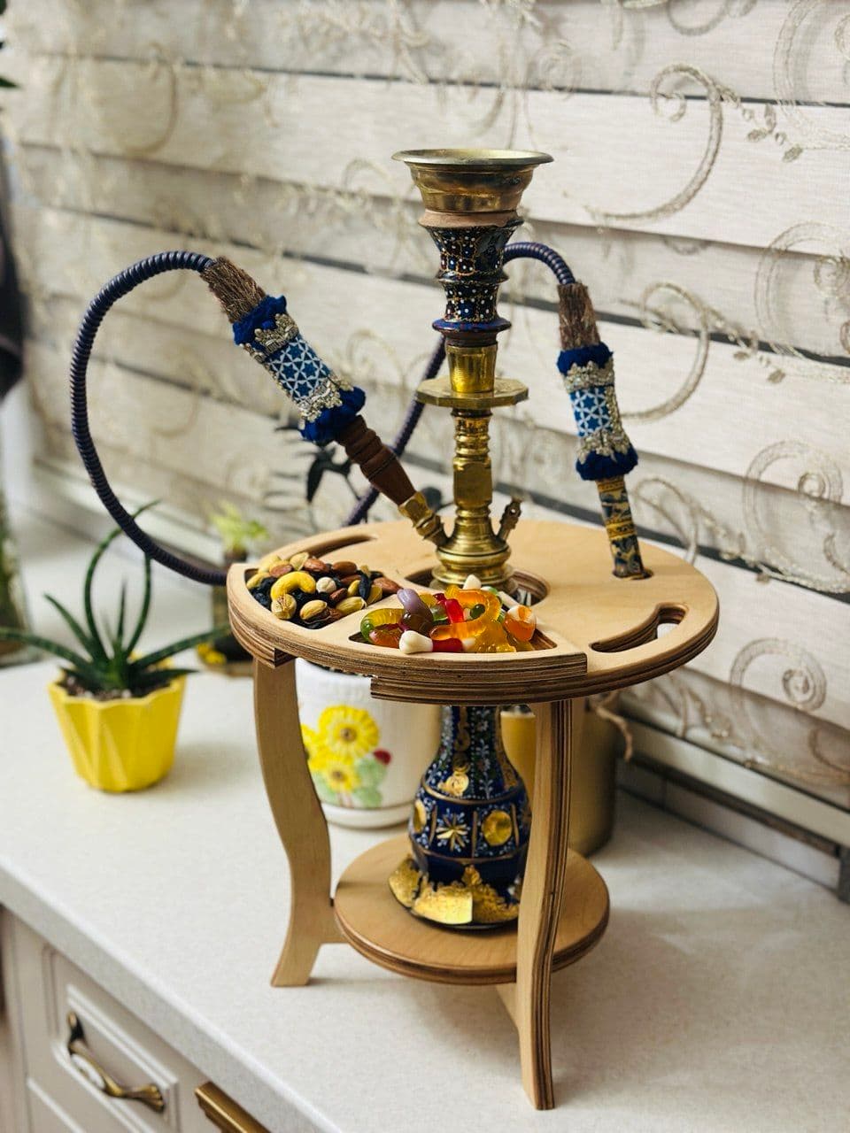 استند قلیان چوبی کد 260 — تصویر ۲