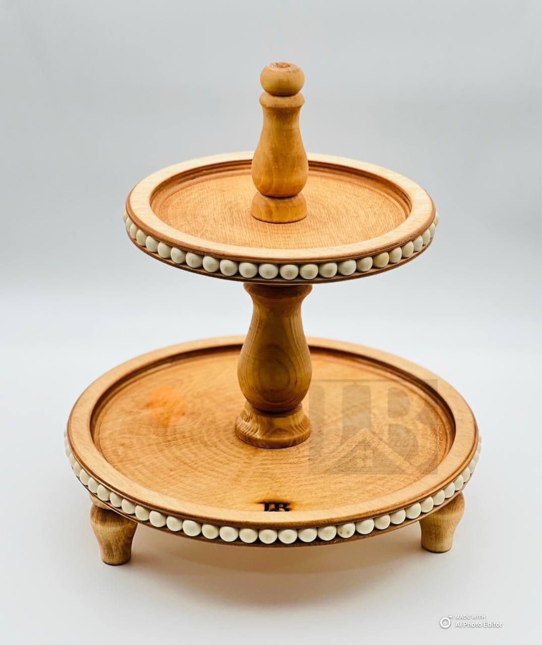 شیرینی خوری مهره دار چوبی کد259 — تصویر ۳