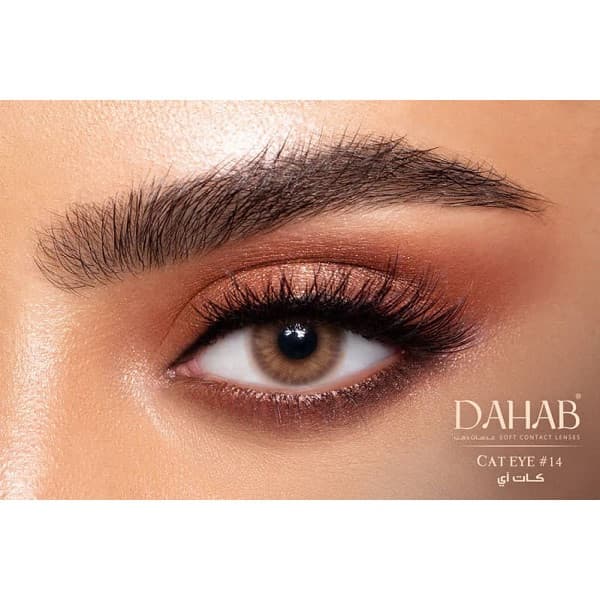 لنز چشم دهب مدل Cat Eye کد 14 رنگ عسلی — تصویر ۵