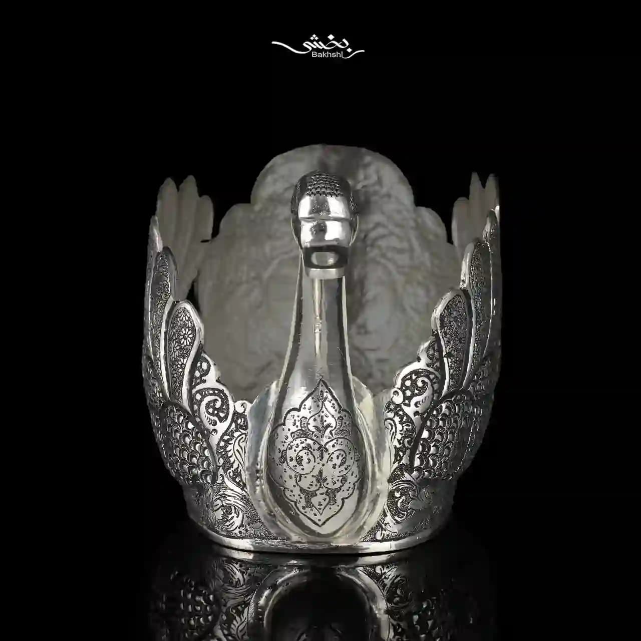 قو نقره متوسط قلم گل و مرغ درجه یک — تصویر ۴