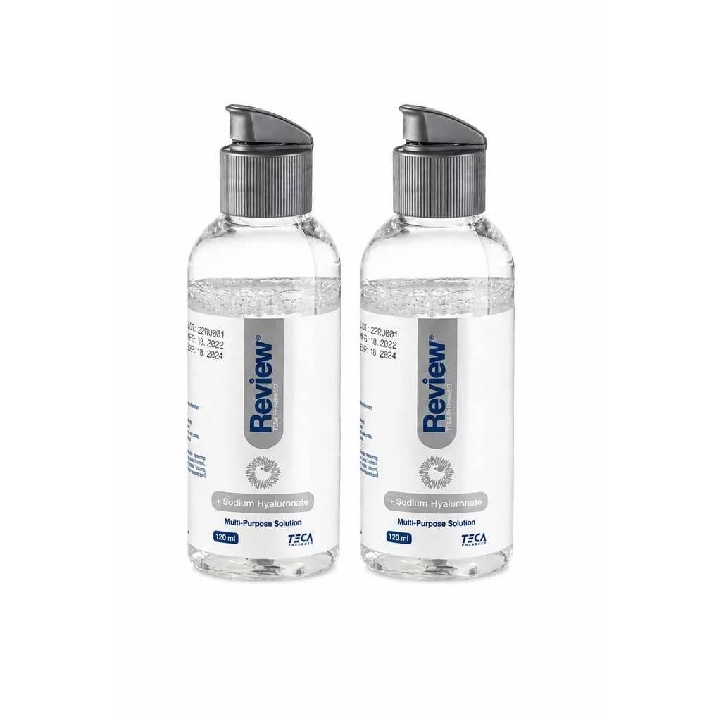 مایع نگهدارنده لنز چشم ریویو مدل hyaluronic با خاصیت حاوی هیالورونیک اسید، حجم 120 میلیلیتر مجموعه 2 عددی — تصویر ۲