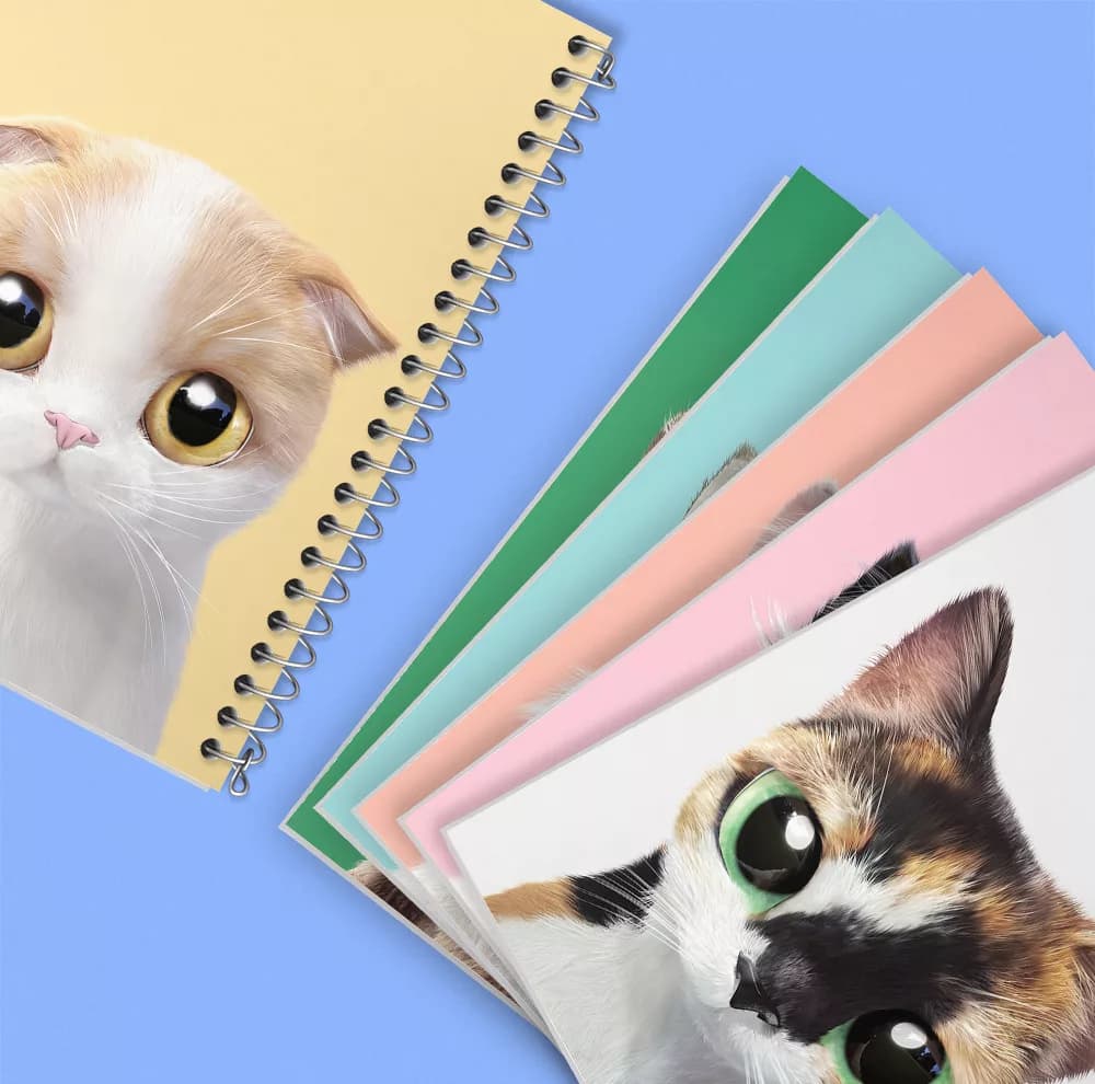 دفتر مشق 50 برگ خندالو طرح گربه (Cat) کد 476 مجموعه 6 عددی — تصویر ۶