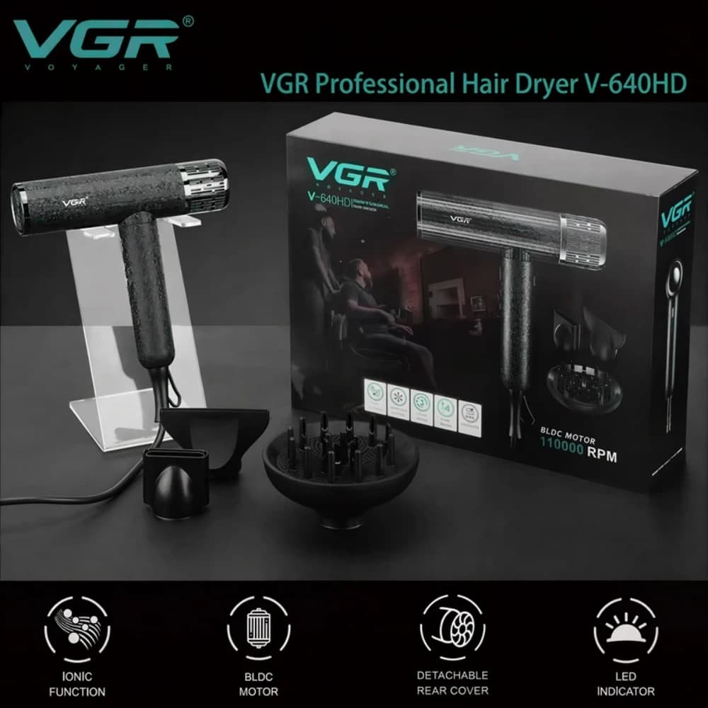 سشوار حرفه‌ای 1900 وات وی جی ار مدل V-640HD — تصویر ۵