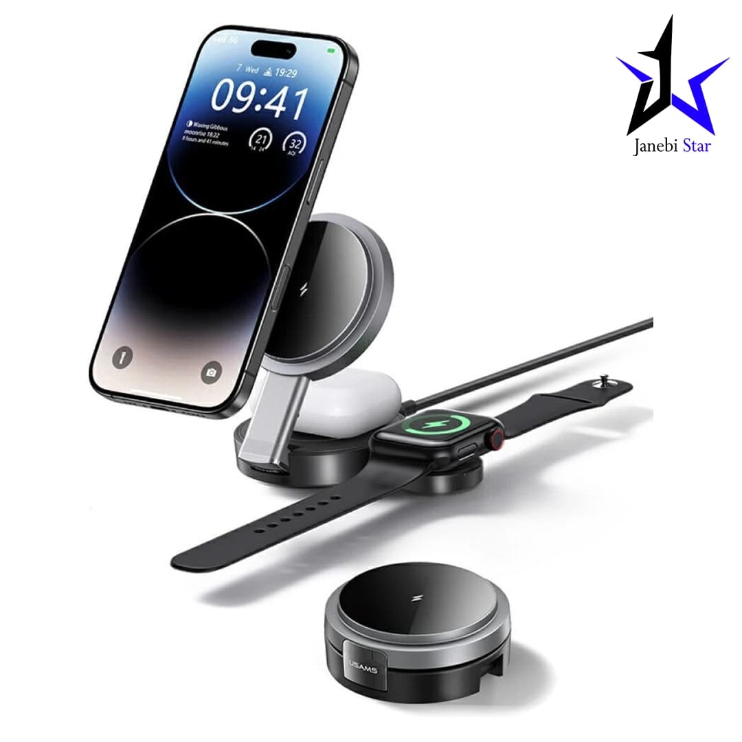 شارژر وایرلس سه کاره یوسمز مدل CD234 — تصویر ۴