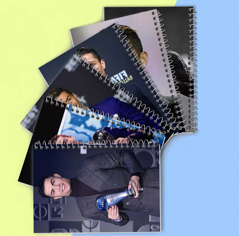 دفتر مشق 50 برگ خندالو طرح کریستیانو رونالدو کد 329 مجموعه 6 عددی — تصویر ۲