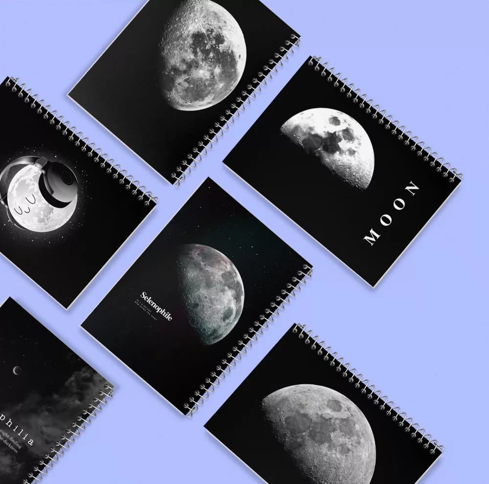 دفتر نقاشی 50 برگ خندالو طرح ماه (Moon) کد 410 مجموعه 6 عددی — تصویر ۸