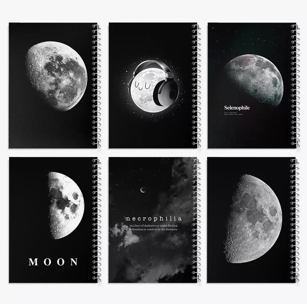 دفتر نقاشی 50 برگ خندالو طرح ماه (Moon) کد 410 مجموعه 6 عددی