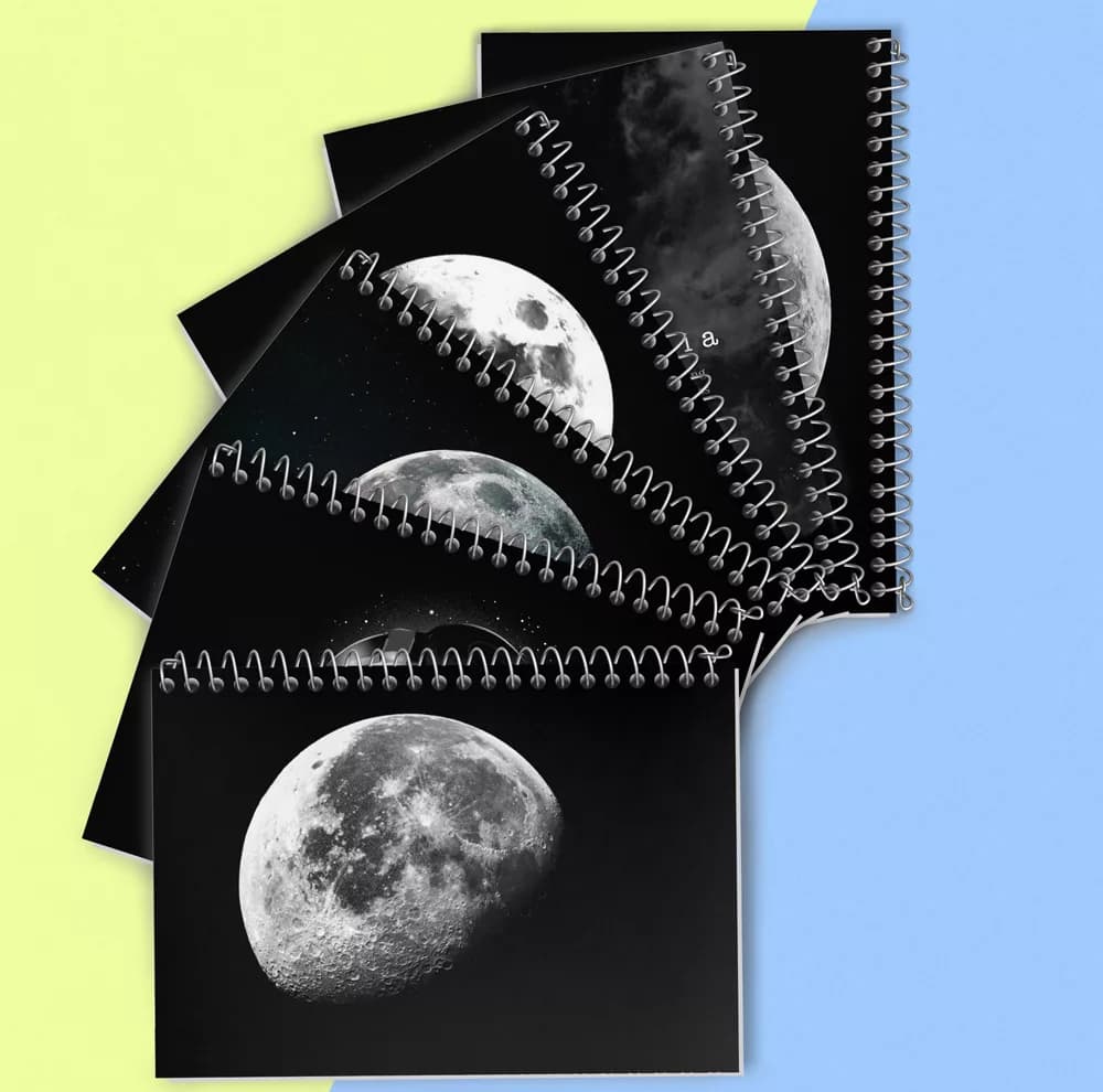 دفتر نقاشی 50 برگ خندالو طرح ماه (Moon) کد 410 مجموعه 6 عددی — تصویر ۲