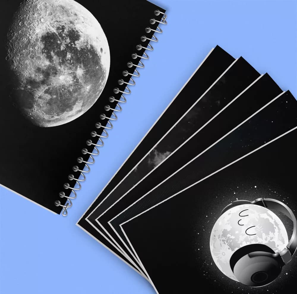 دفتر نقاشی 50 برگ خندالو طرح ماه (Moon) کد 410 مجموعه 6 عددی — تصویر ۶
