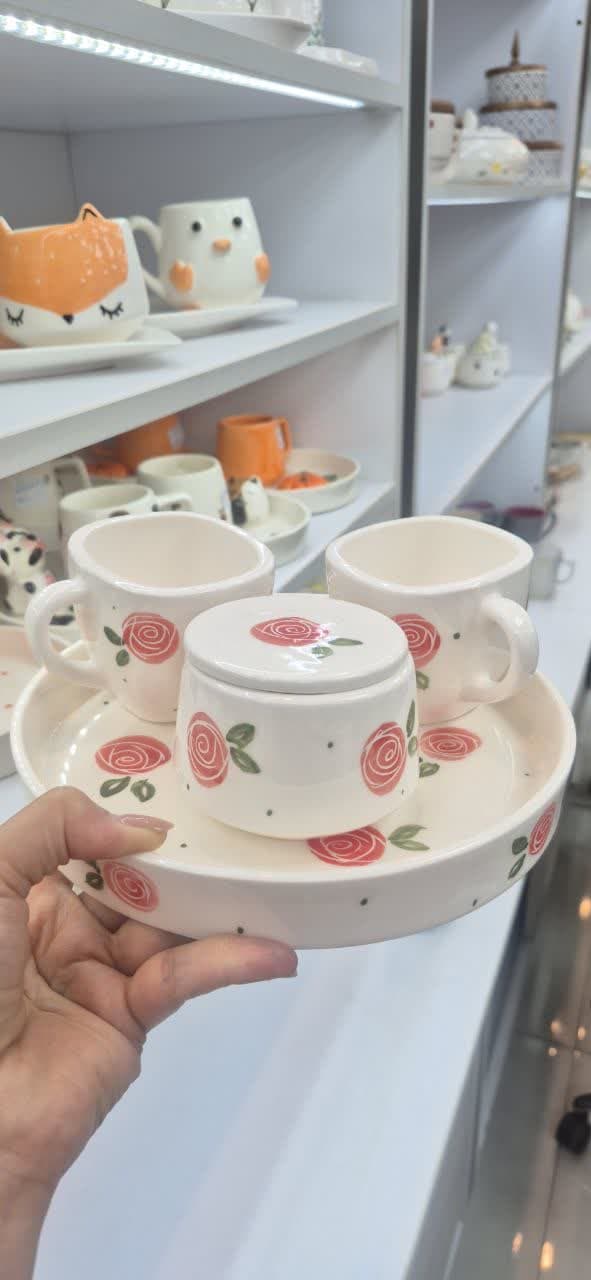 ست چای خوری دو نفره گل آبرنگی — تصویر ۲