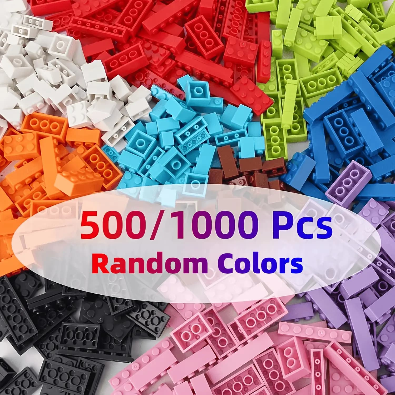 اسباب‌بازی لگو 500/1000 تکه‌ای بلوک کلاسیک با رنگ‌های متنوع — تصویر ۲