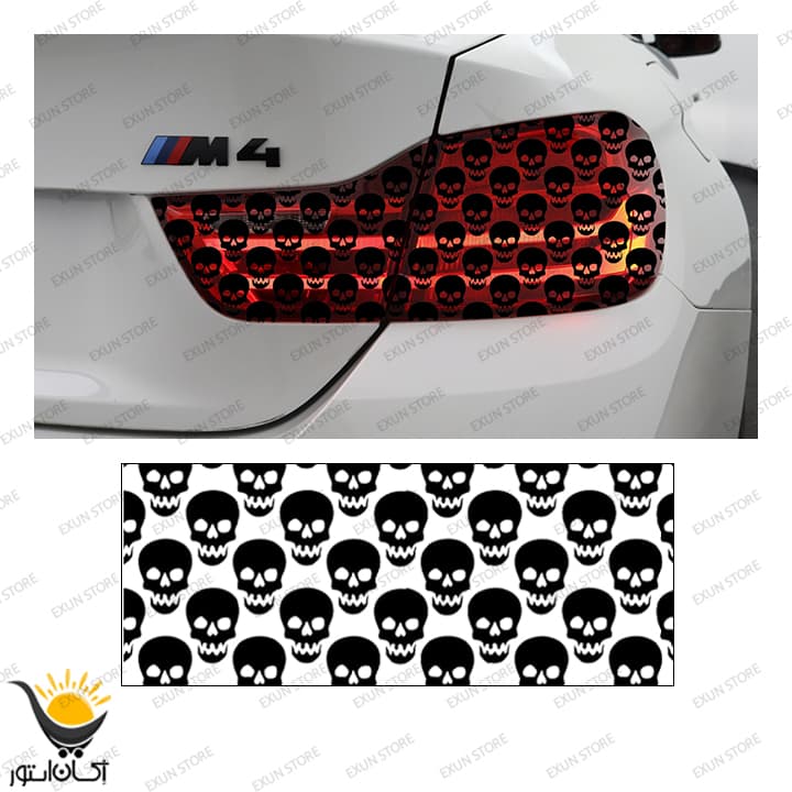 برچسب چراغ خودرو طرح اسکلت ضلعی بسته دوعددی — تصویر ۲
