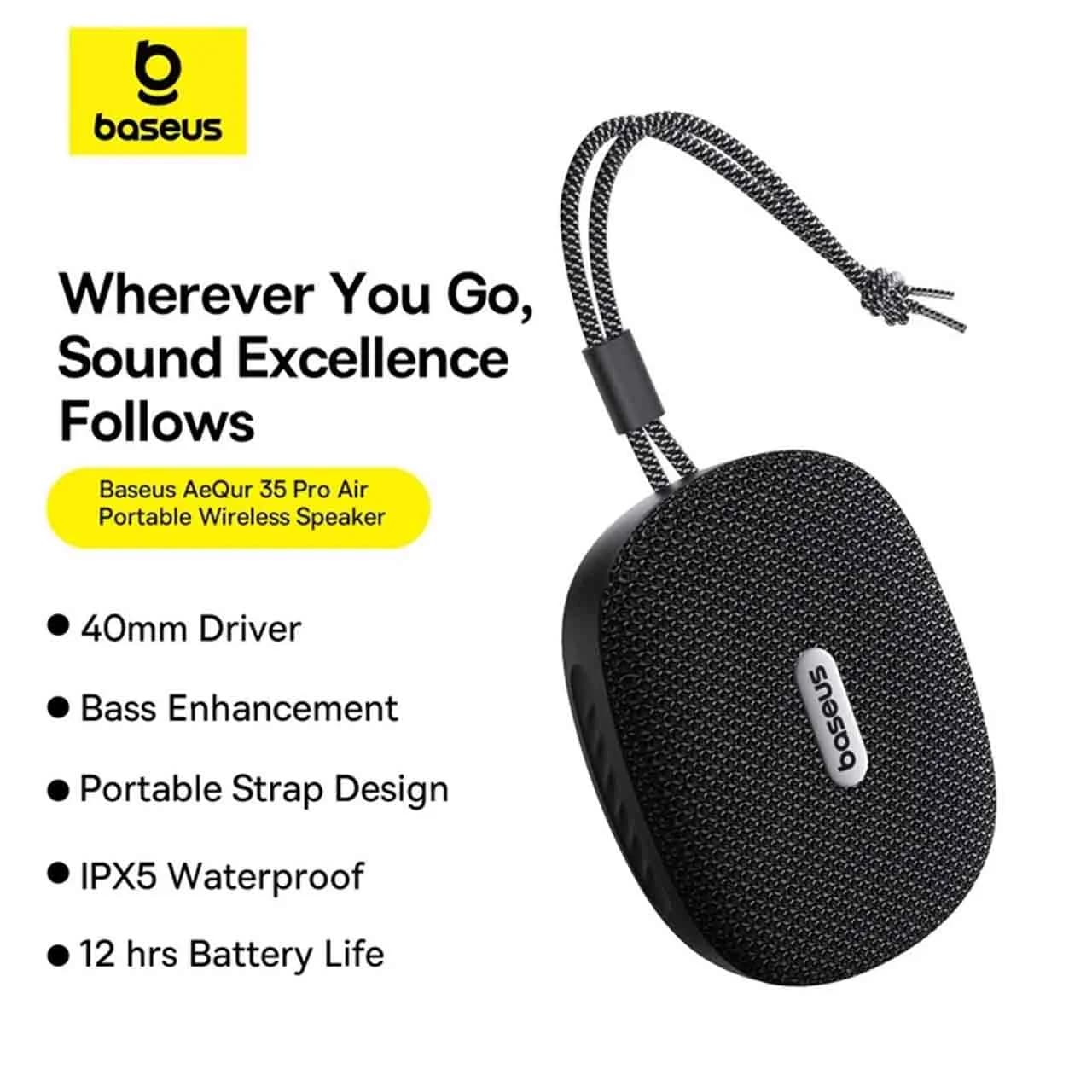 اسپیکر بی سیم Baseus مدل AeQur 35 Pro — تصویر ۷