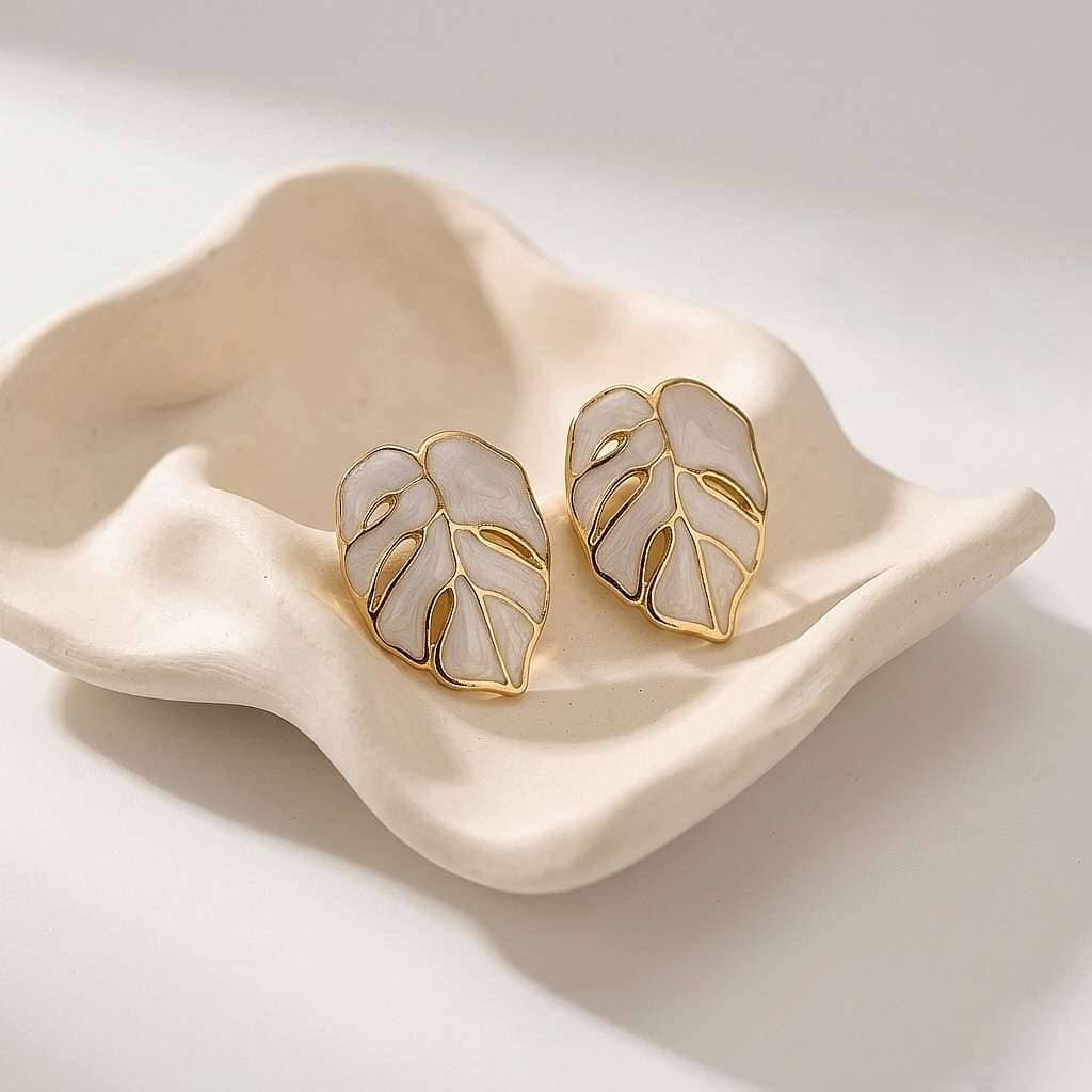 گوشواره میخی طرح برگ انجیری