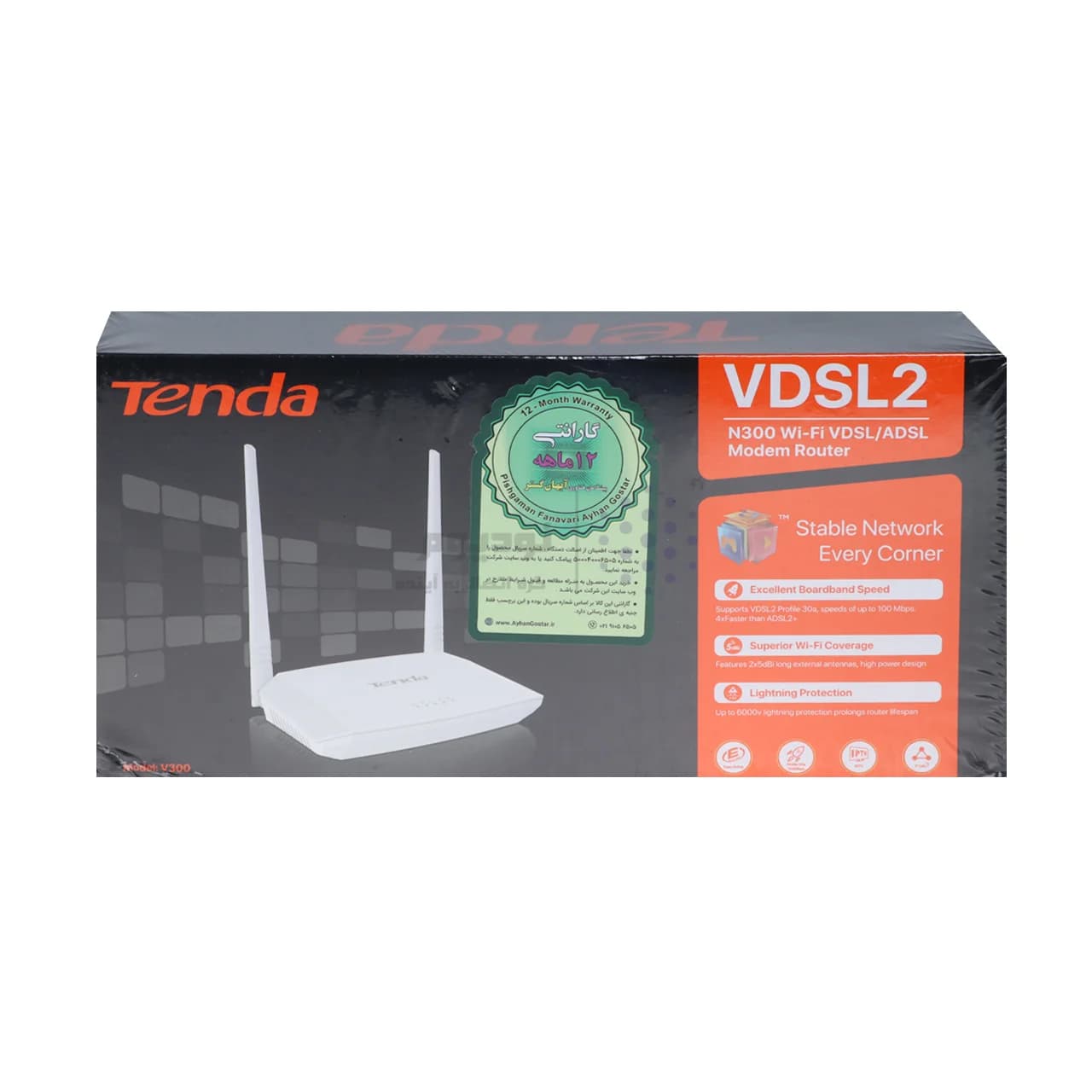 سفید (گارانتی یکساله شرکتی) – V300 N300 Wi-Fi VDSL/ ADSL مدل Tenda مودم روتر — تصویر ۱۰