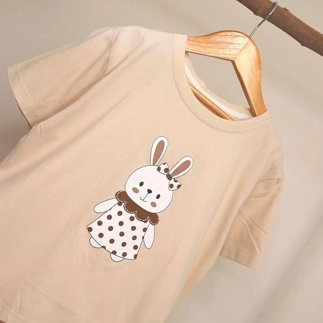 تیشرت دخترانه خرگوشی وارداتی | سایز ۴ تا ۱۰ سال | Hana Baby Shop — تصویر ۴