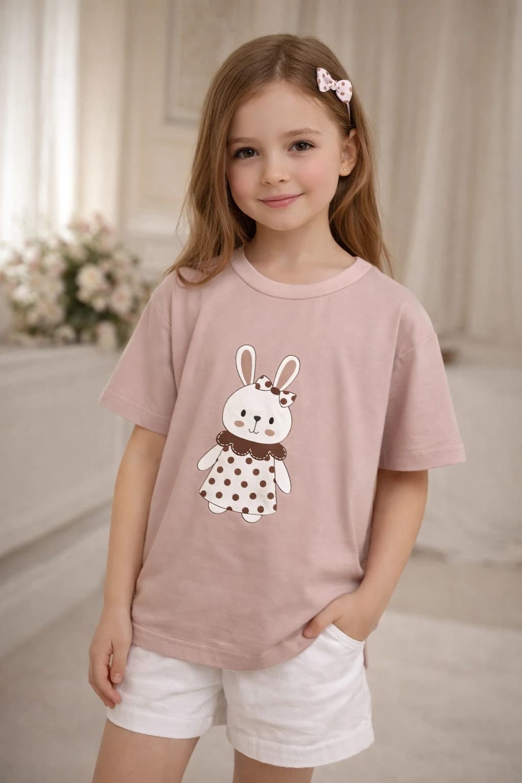 تیشرت دخترانه خرگوشی وارداتی | سایز ۴ تا ۱۰ سال | Hana Baby Shop