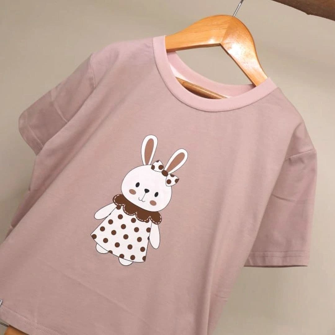 تیشرت دخترانه خرگوشی وارداتی | سایز ۴ تا ۱۰ سال | Hana Baby Shop — تصویر ۳