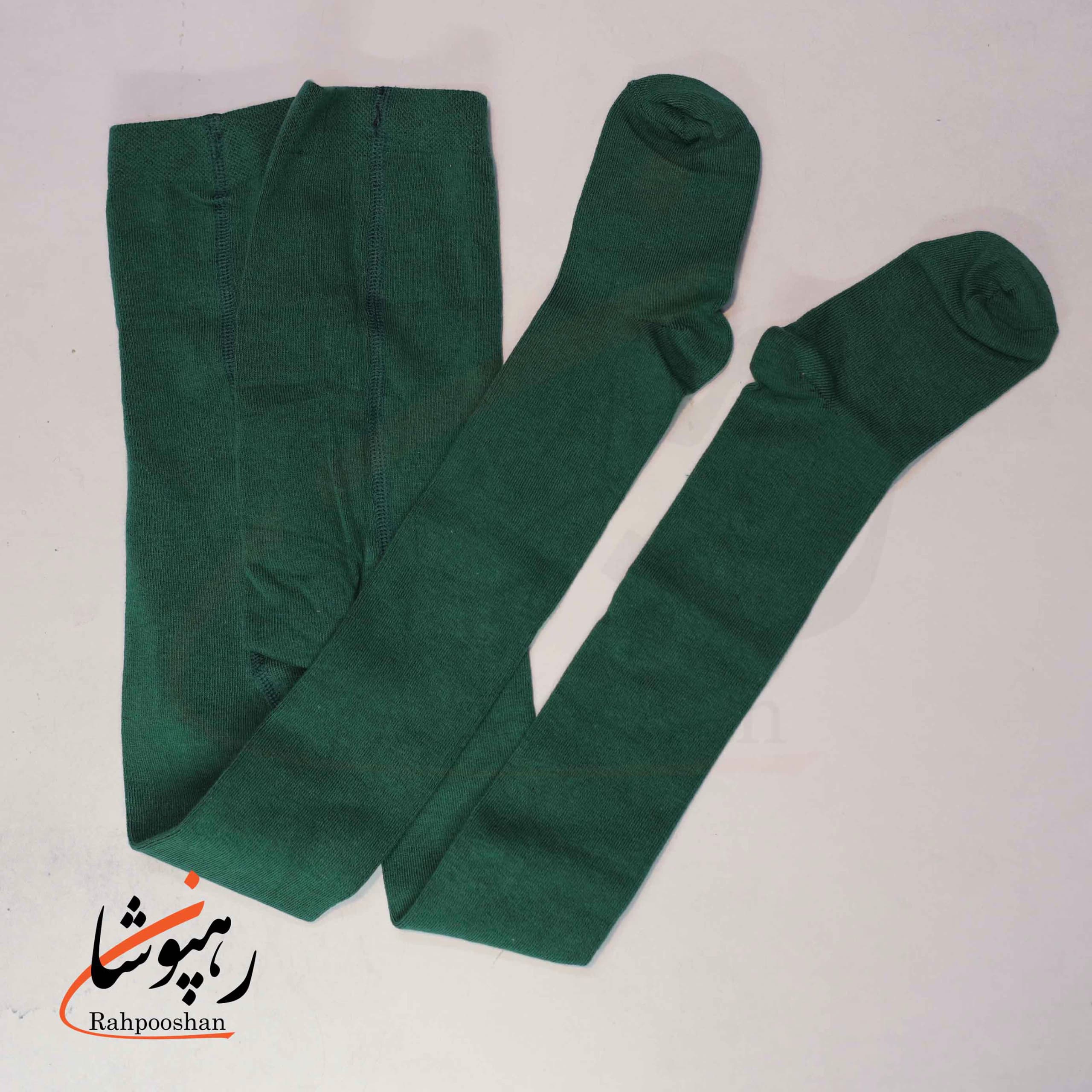 جوراب شلواری بچگانه رنگ سبز تیره (1 عددی) — تصویر ۵