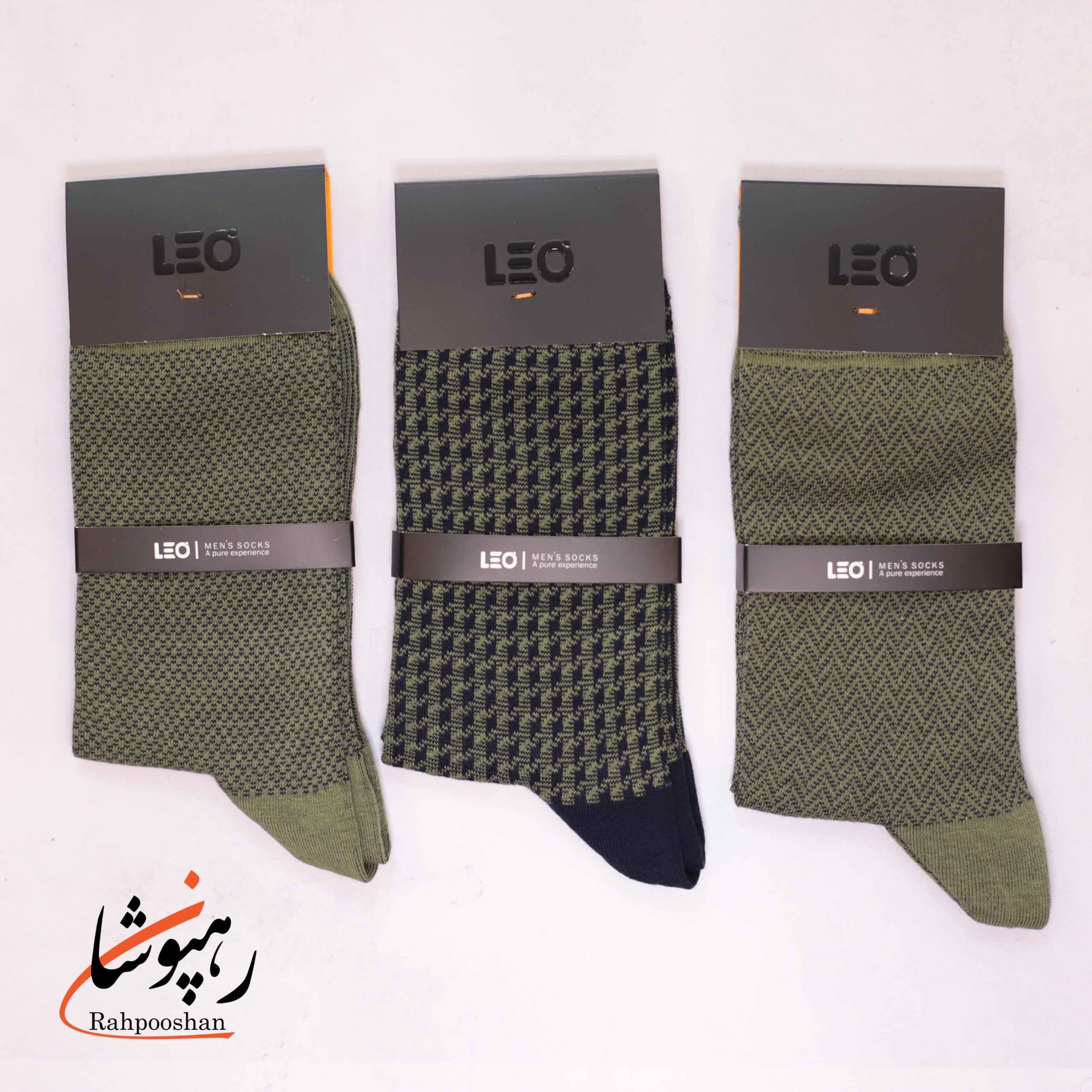 جوراب دوفس ساقدار 6 طرح زیتونی لئو LEO (پک 6 عددی)(105) — تصویر ۳