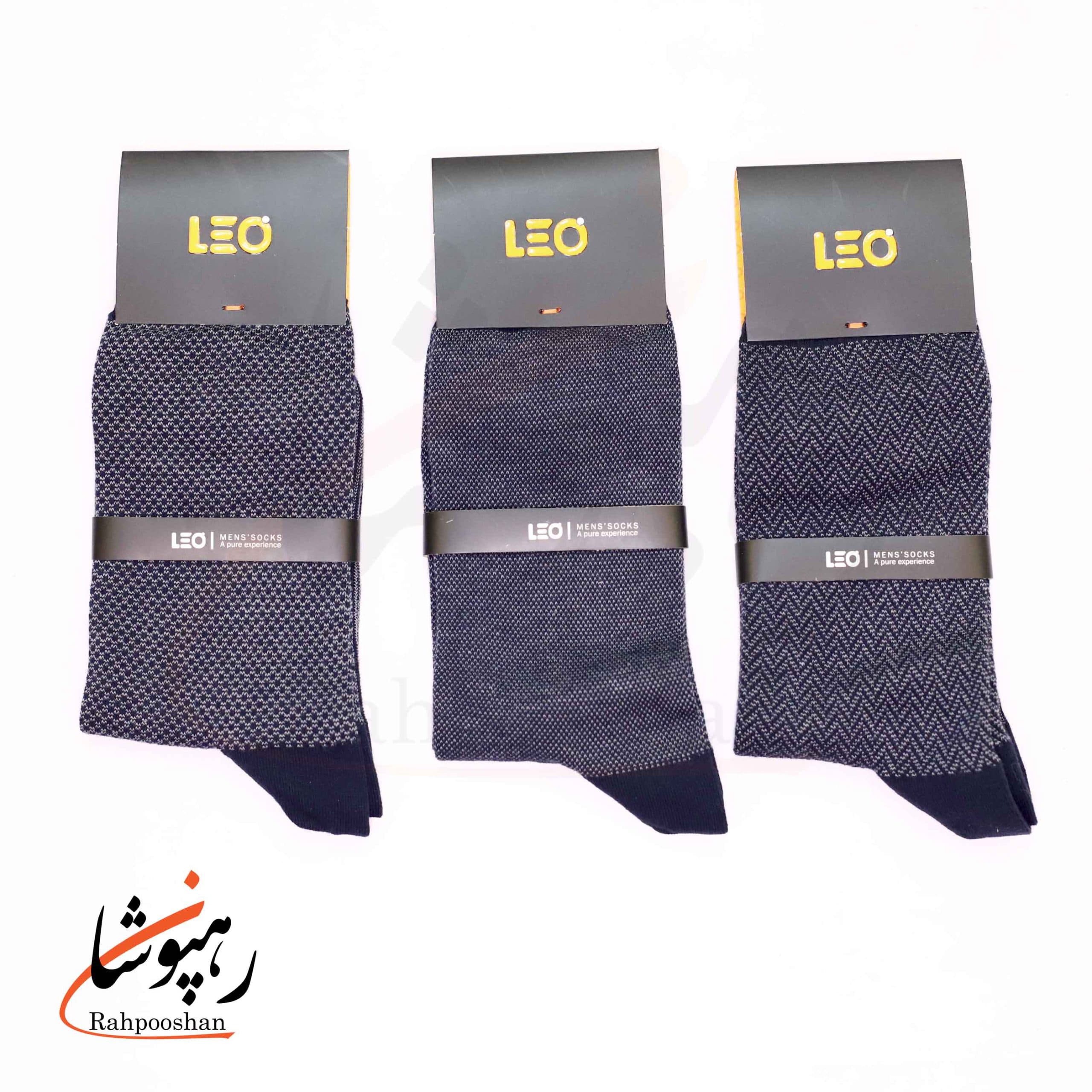 جوراب دوفس ساقدار 6 طرح سرمه ای زیتونی روشن لئو LEO (پک 6 عددی)(104) — تصویر ۲