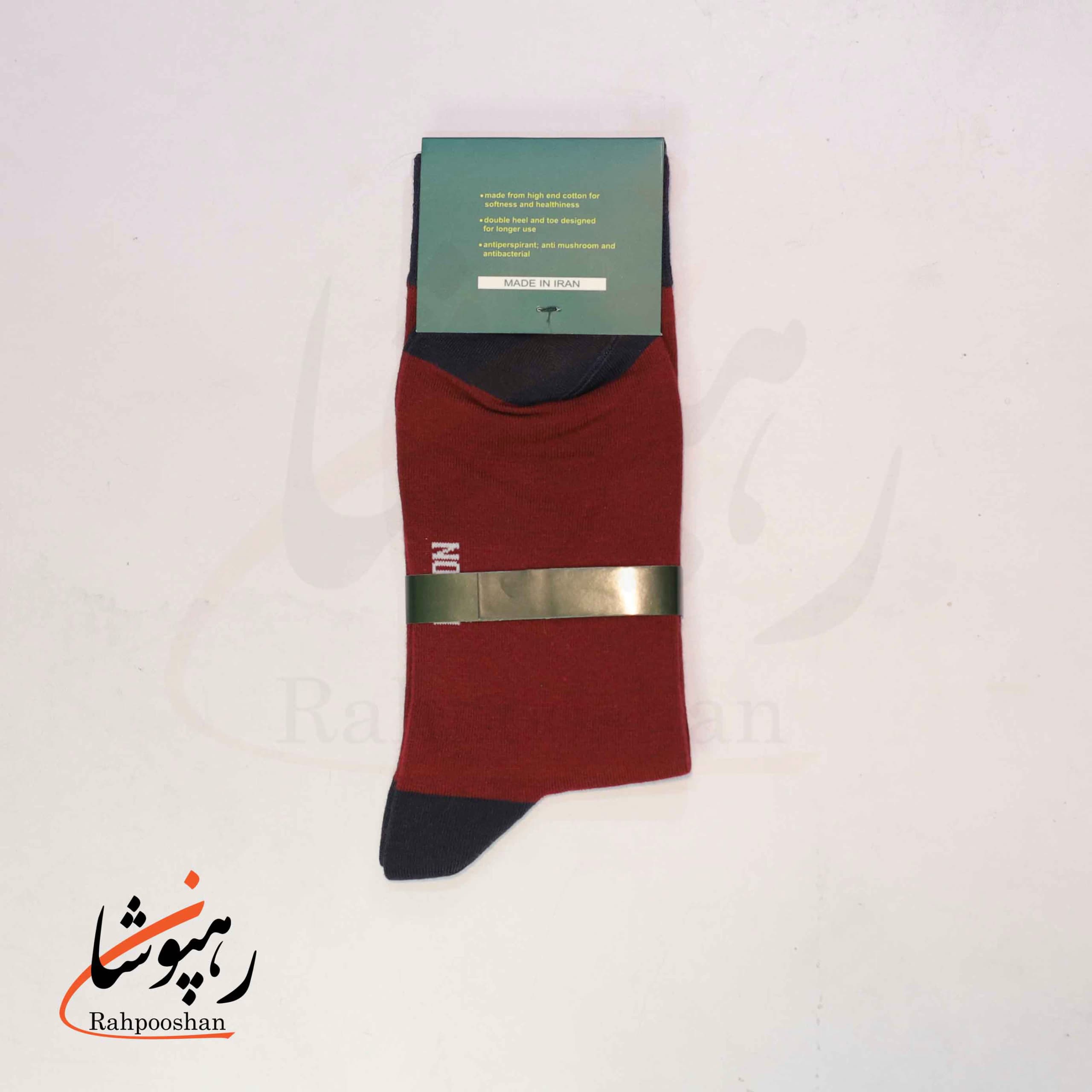 جوراب ساقدار پاشنه دو رنگ قرمز سرمه‌ای طوسی نورث NORTH (پک 6 عددی)(308) — تصویر ۲