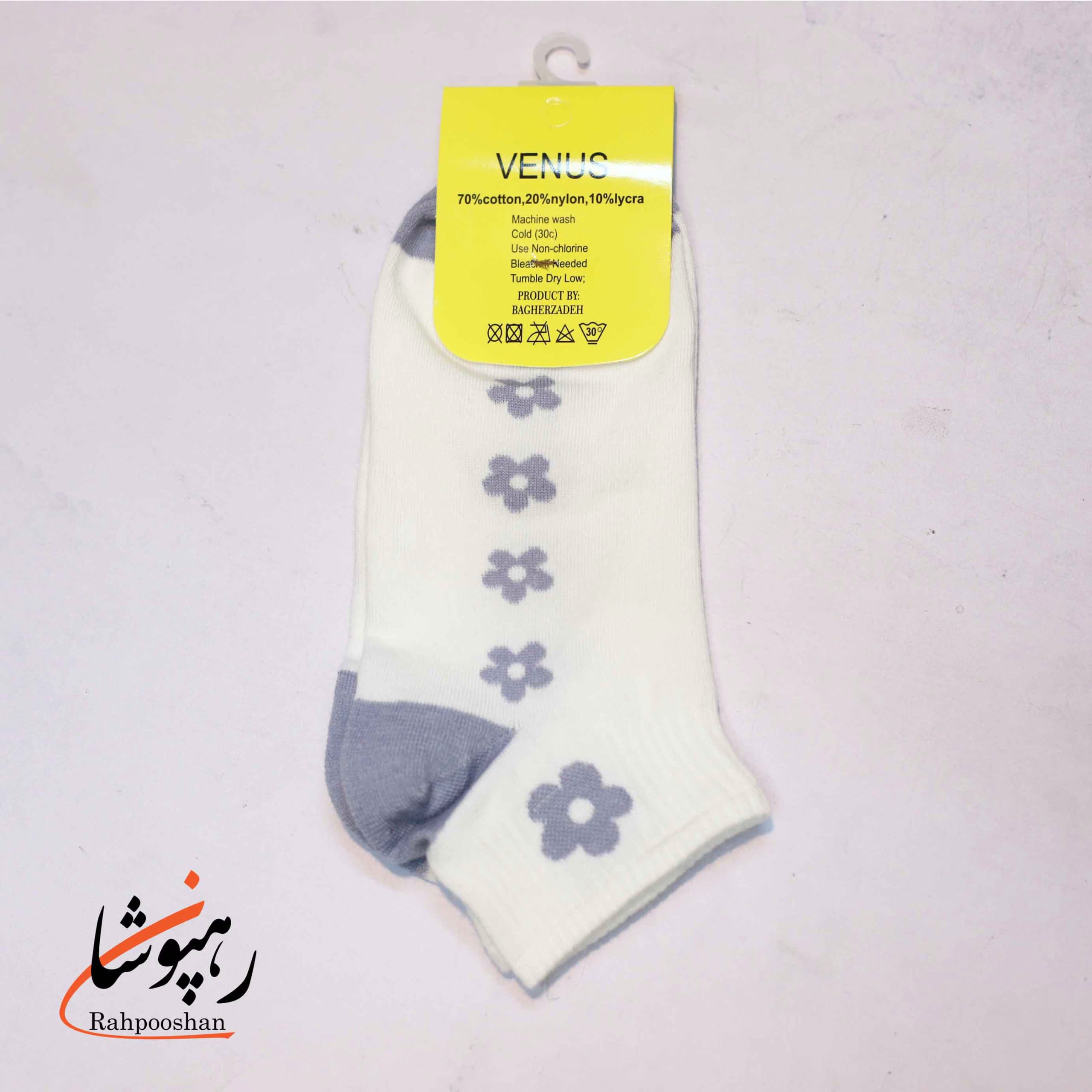 جوراب مچی طرح گل 2 رنگ ونوس (10 عددی) — تصویر ۳