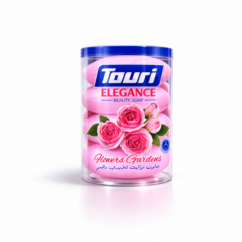 صابون توری ۴ عددی گل صورتی