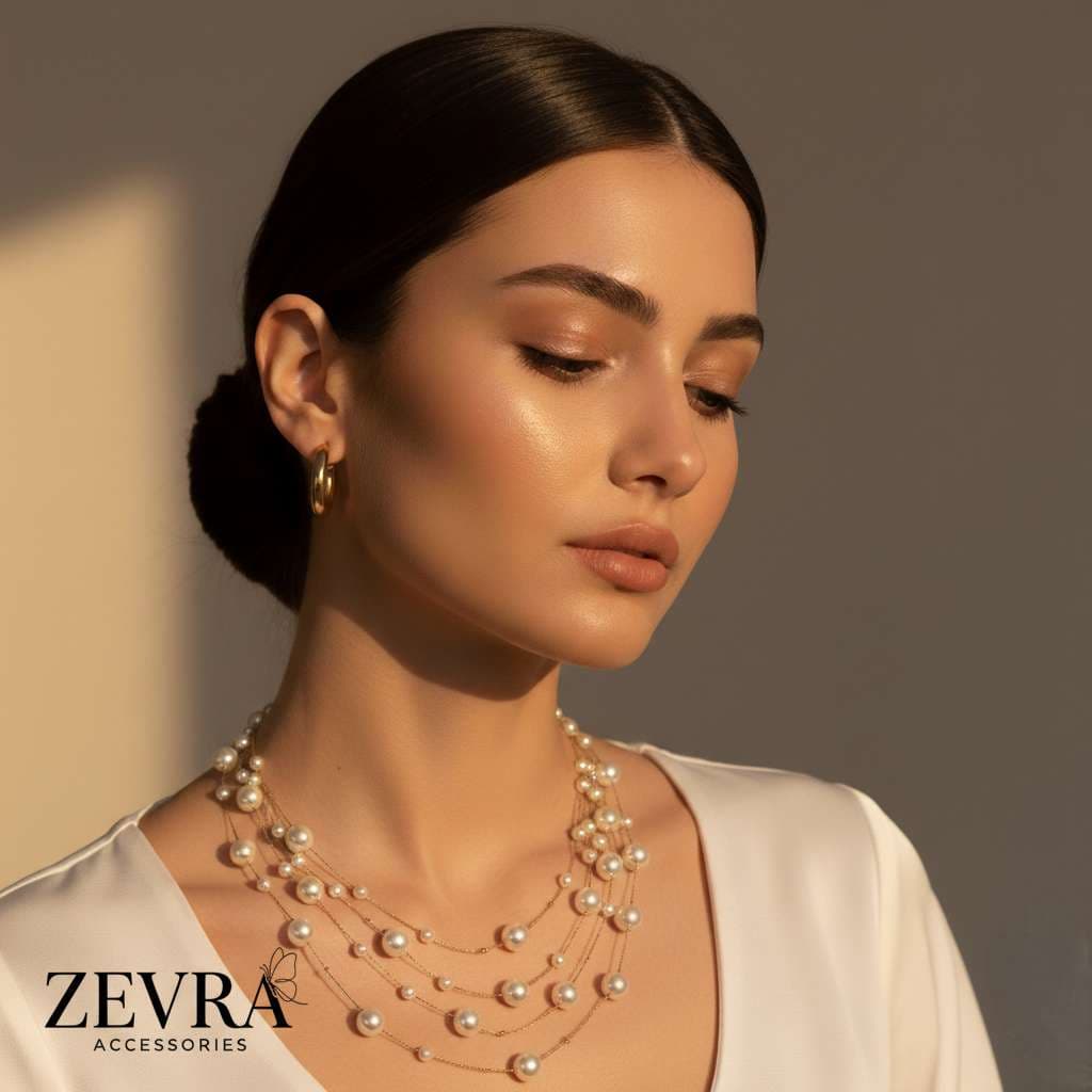 گردنبند مرواریدی زنانه ظریف و کلاسیک