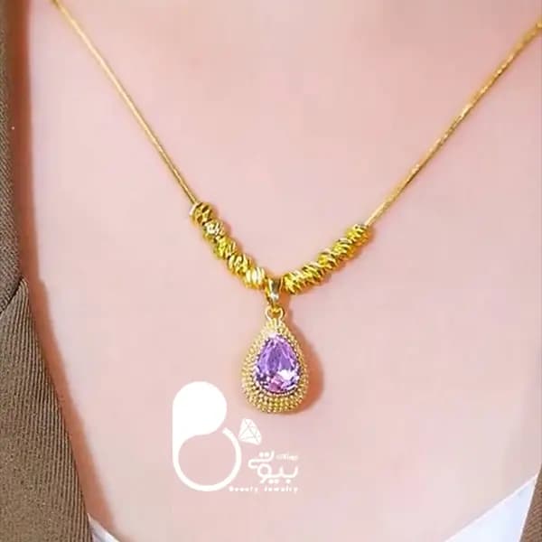 گردنبند زنانه استیل آماتیس رویال کپی طلا