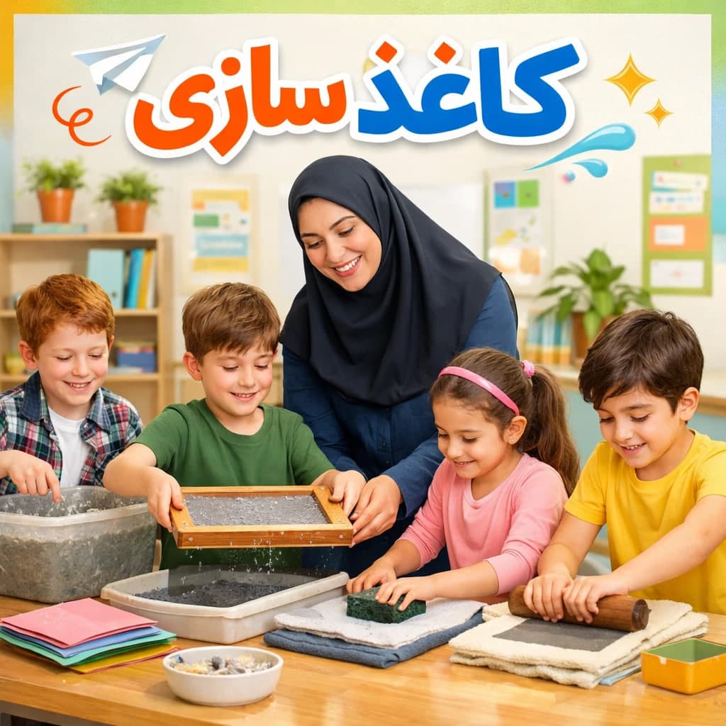 طرح درس تمام ساحتی علوم ششم ابتدایی آشنایی با مراحل کاغذ سازی