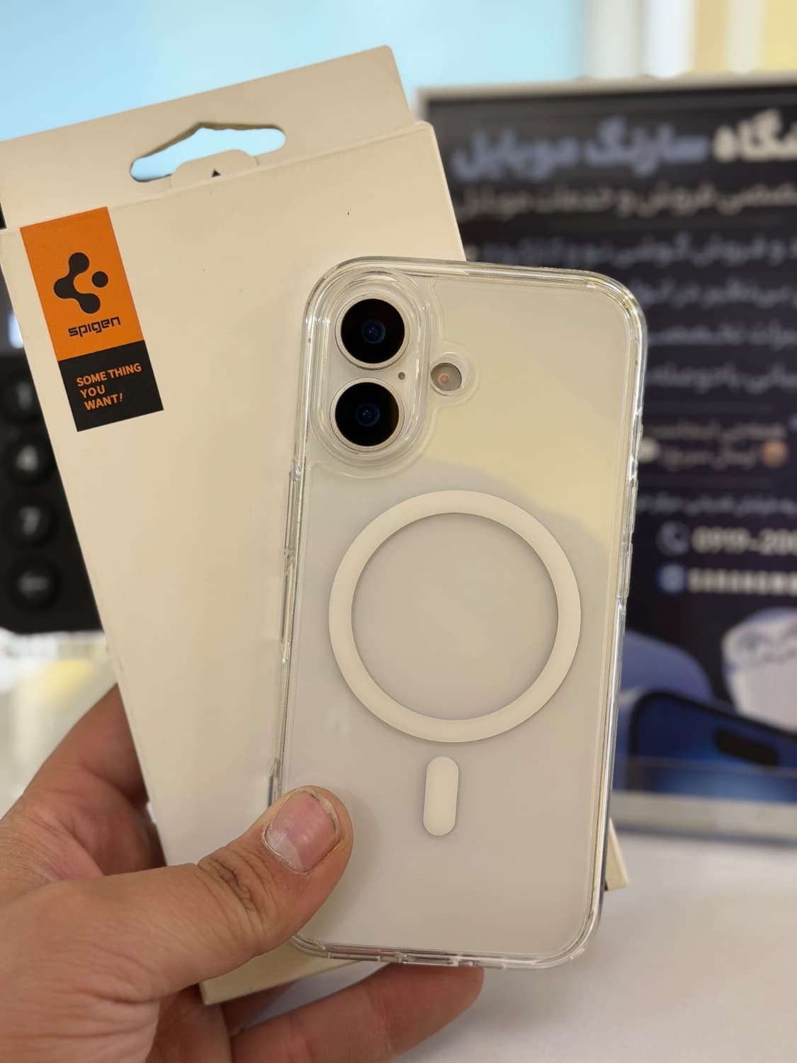 کاور اورجینال اسپیگن مدل ultra hybrid شفاف مناسب آیفون 17 نرمال/17Normal — تصویر ۶