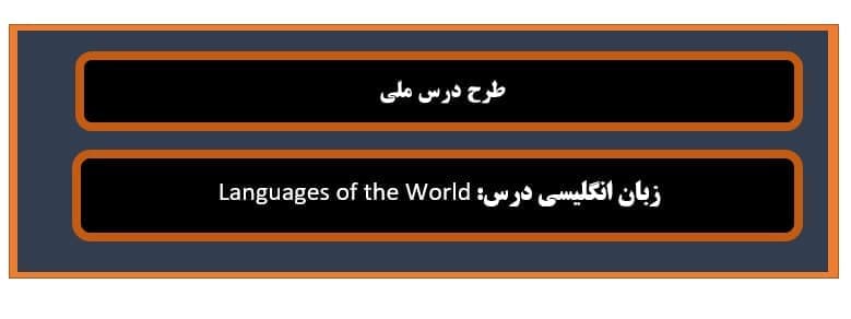 طرح درس ملی ساحتی انگلیسی پایه یازده درس Languages of the World