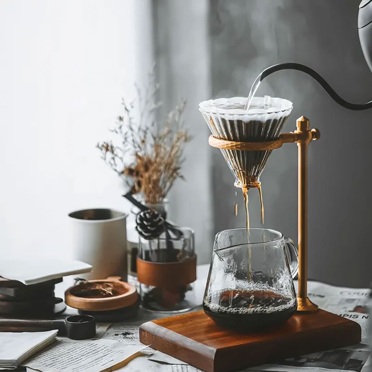 استند دم‌ آوری چوبی V60 — تصویر ۲