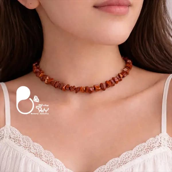 طوق با سنگ جاسپر اصل