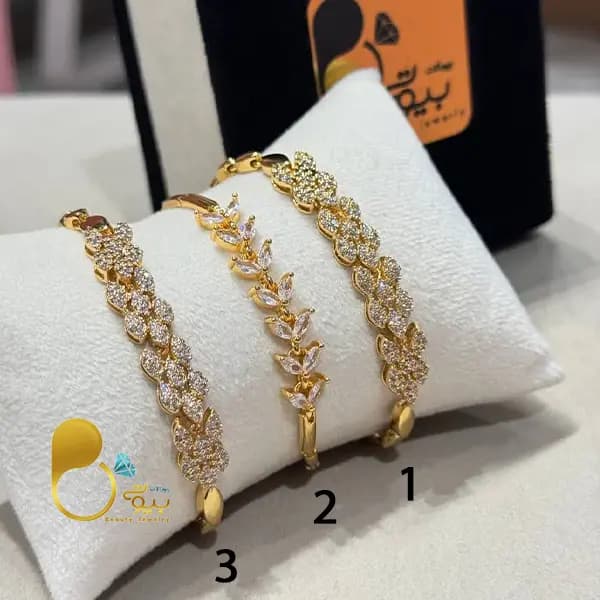 دستبند نگین اتریشی گندمی — تصویر ۲