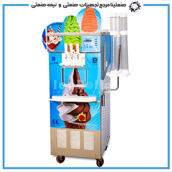 دستگاه بستنی ساز قیفی نیکنام مدل دلارام 2 اسب پمپی DL3P