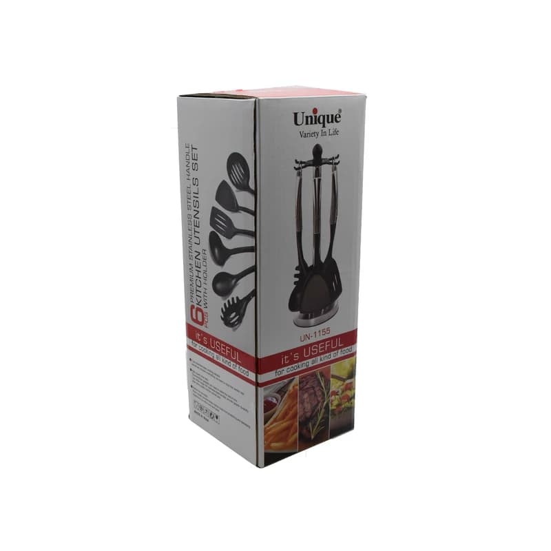 ست کفگیر و ملاقه ۶ پارچه یونیک مدل UN-1155 استیل — تصویر ۵