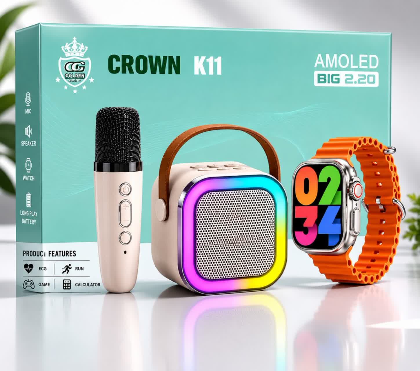 ساعت هوشمندهمراه با اسپیکر و میکروفون مدل Crown k11