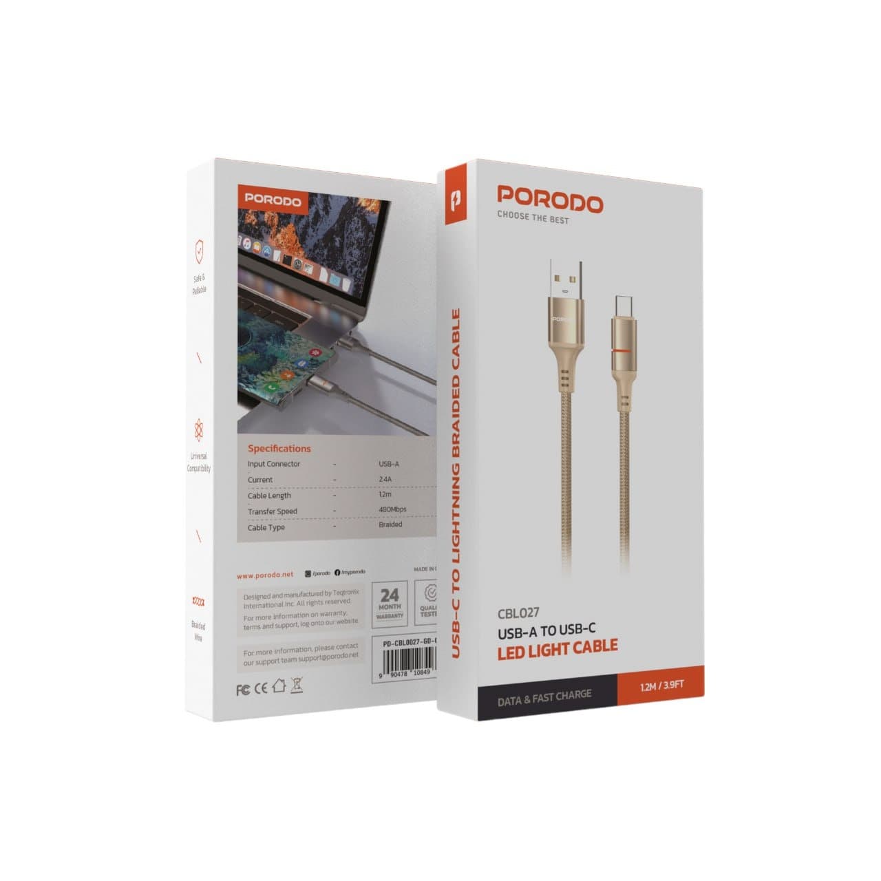 کابل تایپ سی Porodo