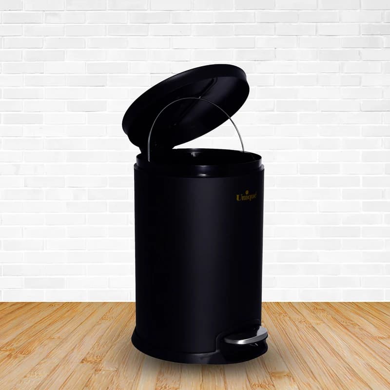 سطل زباله پدالی یونیک مدل UN-4220 ظرفیت ۱۲ لیتر مشکی — تصویر ۲